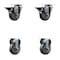 Service Caster 3.5'' Gray Poly Wheel Swivel Top Plate Caster Set with 2 Posi Brakes 2 Rigid, 4PK SCC-20S3514-PPUB-PLB-2-R-2 - alternate 1